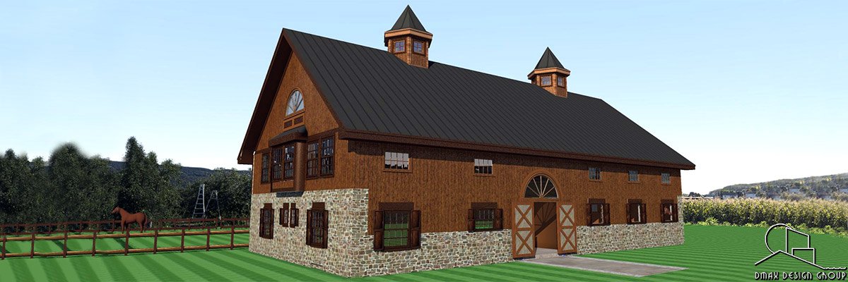 Houston Series Horse Barn with Living Quarters