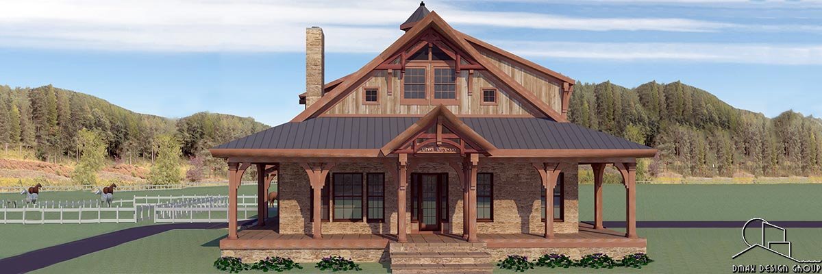 Tryon Series Horse Barn with Living Quarters